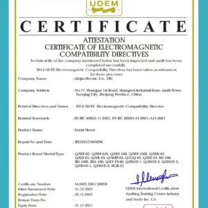 Qinjia-Smart-meter-Certificate